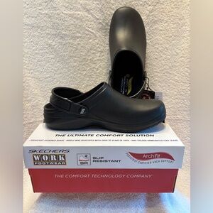 Women’s Skechers Riverbound Work Clog, Slip Resistant, Air-Cooled, Size 9